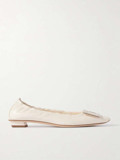 Belle Vivier embellished patent-leather ballet flats Ivory
