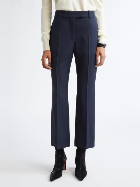 Alexander McQueen McQueen Wool Cavalry Twill Straight Leg Pants in Navy at Nordstrom