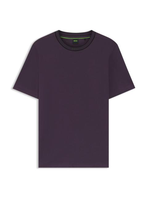 BOSS COTTON-JERSEY T-SHIRT WITH LOGO COLLAR
