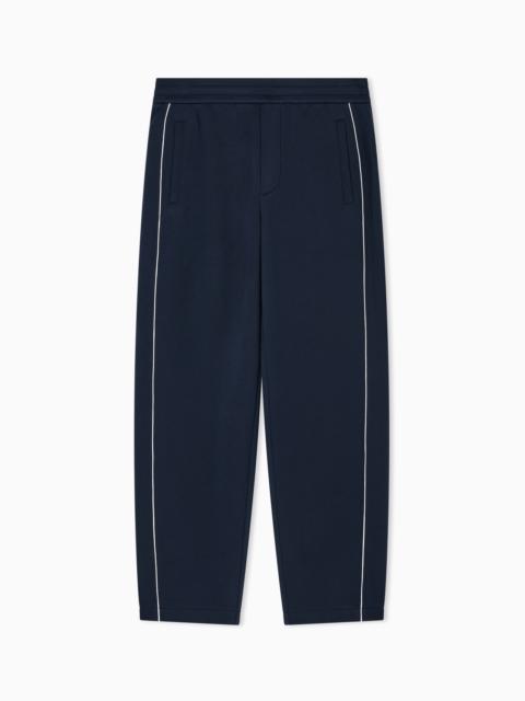 EMPORIO ARMANI DOUBLE-JERSEY TROUSERS WITH PIPING