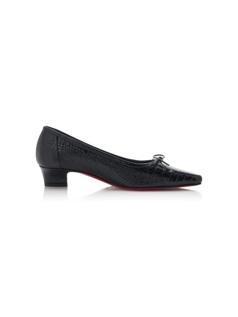 Christian Louboutin Promessina 35mm Croc-Effect Ballet Flats black