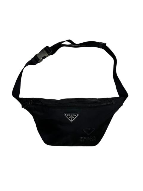 Prada Rare Prada Re-Nylon Logo-Plaque Saffiano Leather Belt Bag
