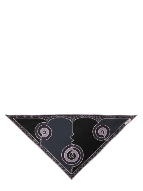 PUCCI ASTRO PRINT SILK TRIANGLE SCARF