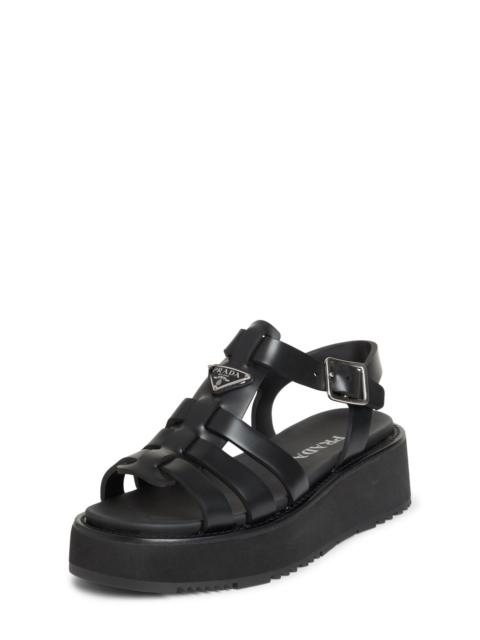 Prada Prada Platform Cage Sandal in Nero at Nordstrom