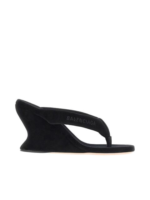 BALENCIAGA Balenciaga Gaeta Wedge Thong Sandals Black