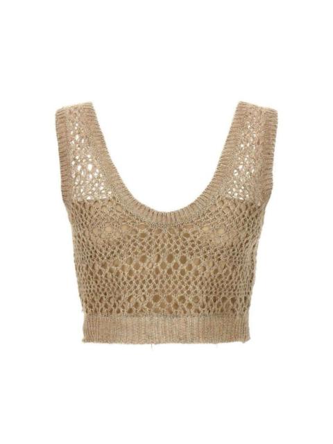 Brunello Cucinelli Brunello Cucinelli Wobeige Linen Silk Knit Top