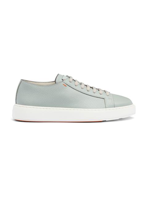 Santoni Men's light blue tumbled leather sneaker