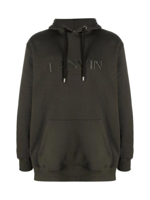 Lanvin LOGO-EMBROIDERY COTTON HOODIE