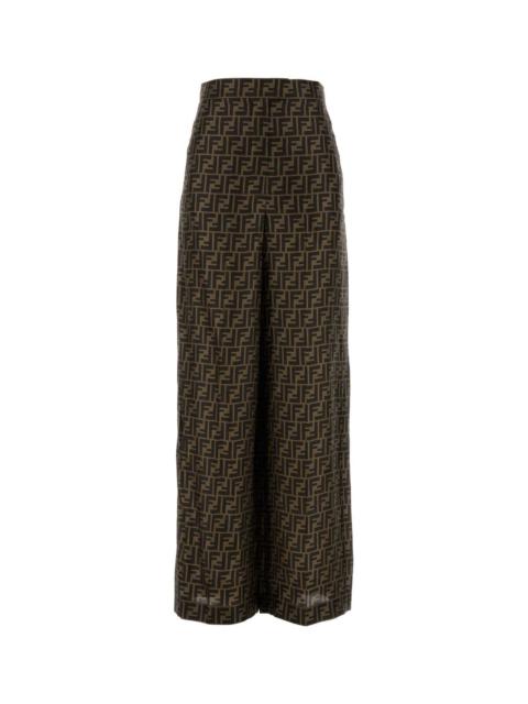 FENDI Fendi Women Printed Twill Wide-Leg Pant