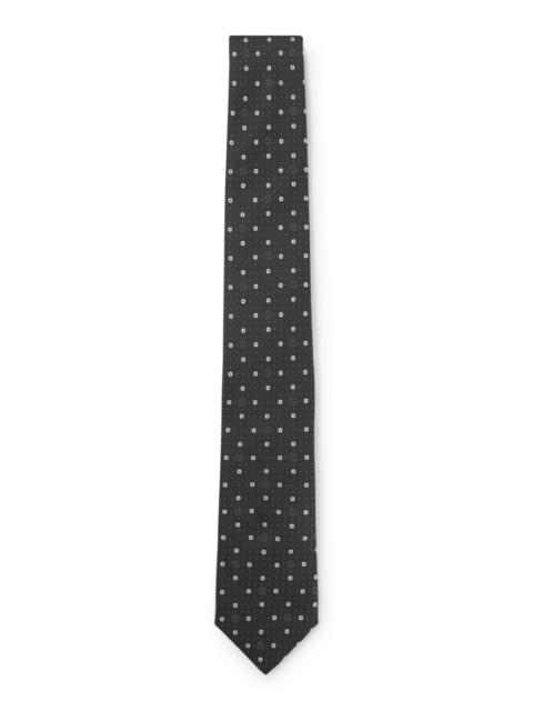 BOSS SILK-BLEND TIE WITH MICRO DOUBLE B MONOGRAMS