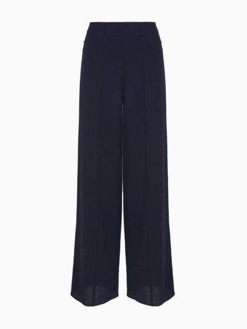 EMPORIO ARMANI Washed wool crêpe palazzo trousers