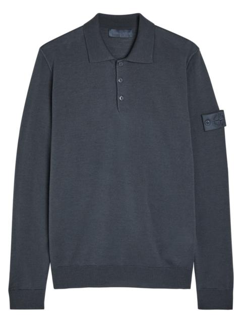Stone Island Stone Island Logo Wool Polo Shirt