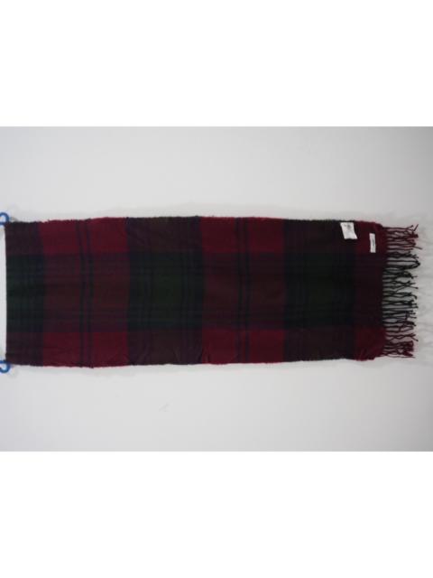 Other Designers Japanese Brand - Niko And Maroon Acrylic Green Plaid Muffler Scarves Neck Warmer.