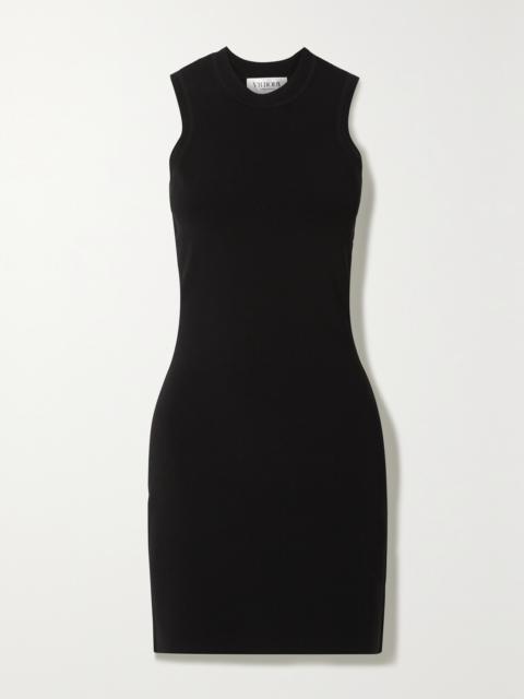 Victoria Beckham Vb Body Pointelle-trimmed Stretch-knit Mini Dress