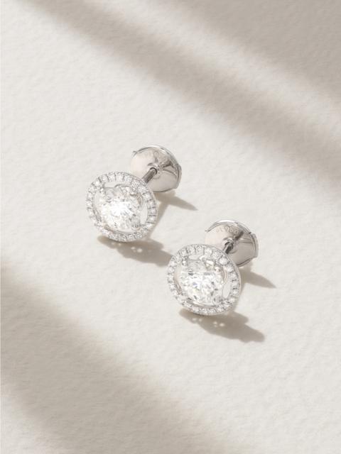 De Beers Aura Solitaire Platinum Diamond Earrings