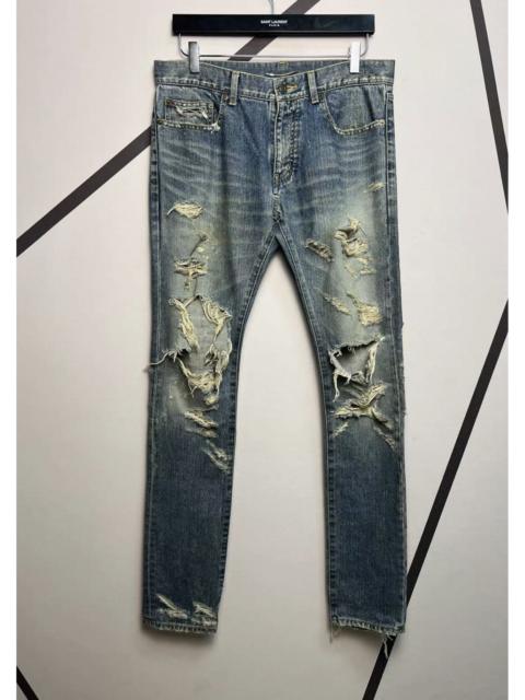 SAINT LAURENT Saint Laurent 13FW Distressed Jeans