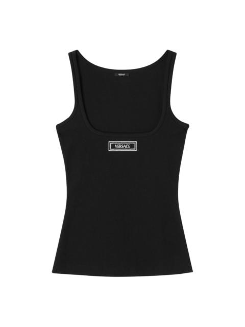 logo-embroidered tank top