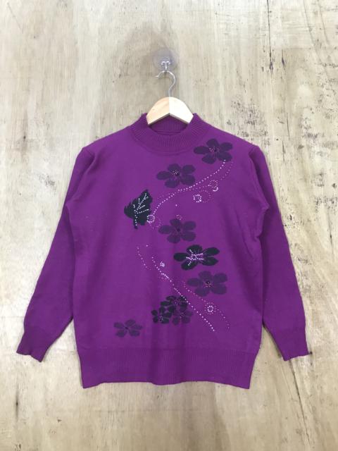 Other Designers Aran Isles Knitwear - Secielme Flower Floral Motive Knit Sweater