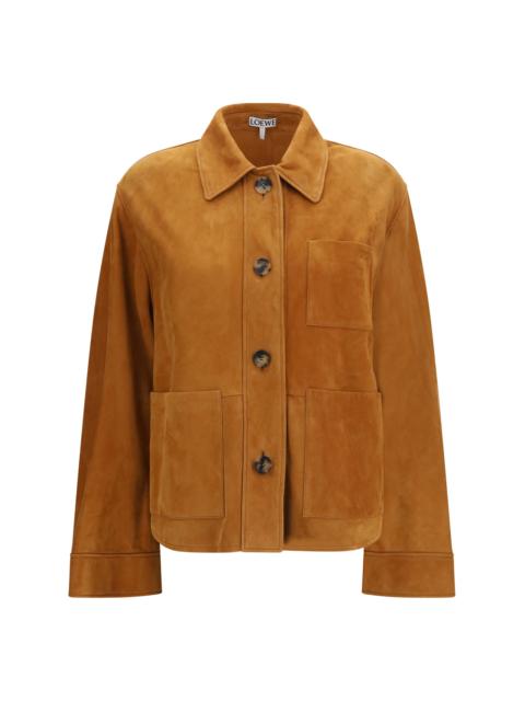 Loewe Loewe Suede Goat Leather Workwear Jacket Tan