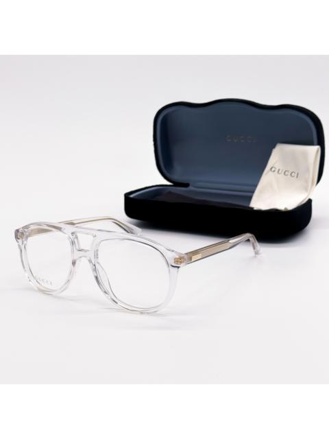 NEW GUCCI GG1320O 003 EYEGLASSES UNISEX CLEAR AVIATOR GUCCI