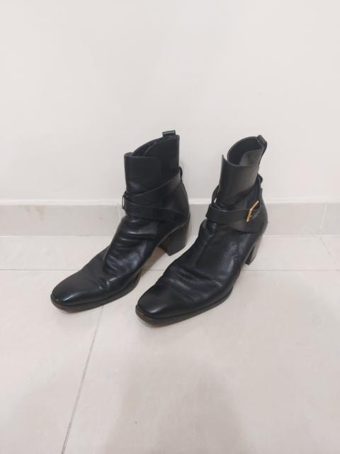 SAINT LAURENT Johnny Jodhpur Black Leather Boots