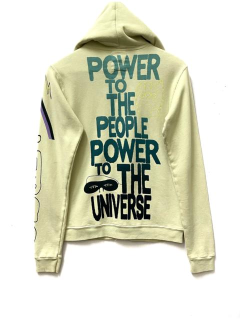 Other Designers Japanese Brand - The People Power To The Universe Full Zipper Hoodie Cream