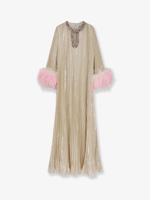 self-portrait Self Portrait Silk And Metallic Fibre Long Dress