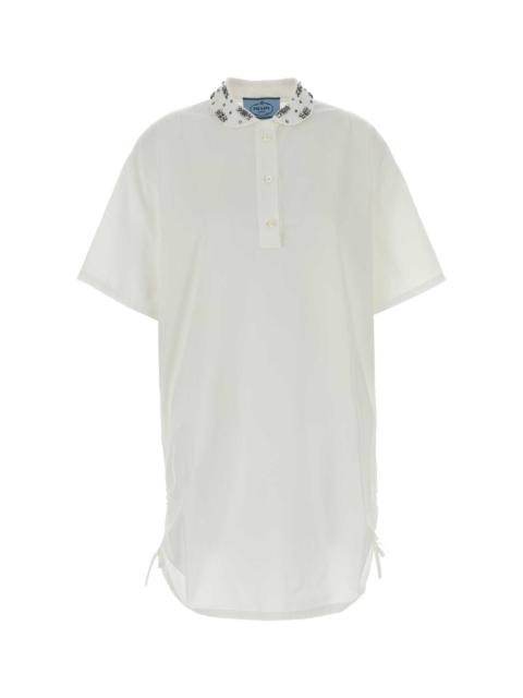 Prada Prada Women White Poplin Polo Dress