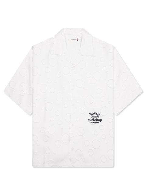 HONOR THE GIFT POLKA DOT CAMP SHIRT - WHITE