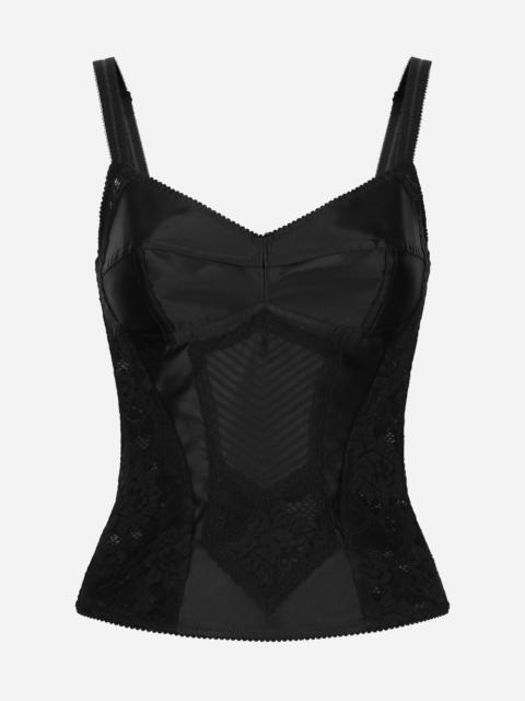 Dolce & Gabbana Corset lace and satin top