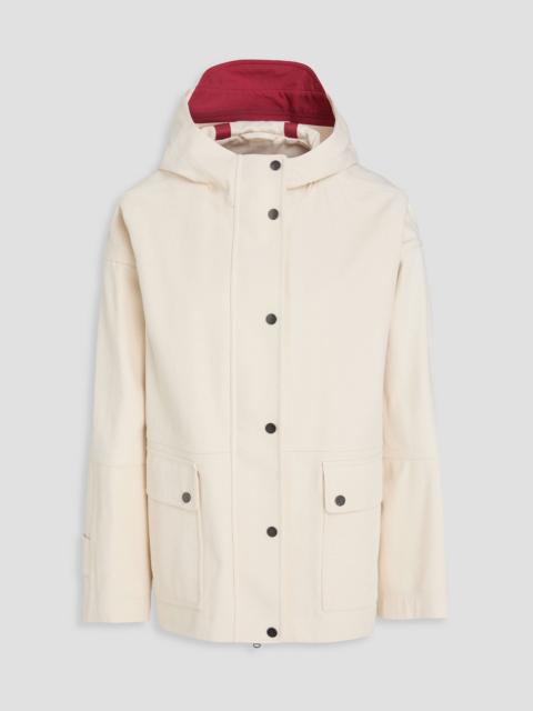 Brunello Cucinelli Bead-embellished cotton-canvas hooded jacket