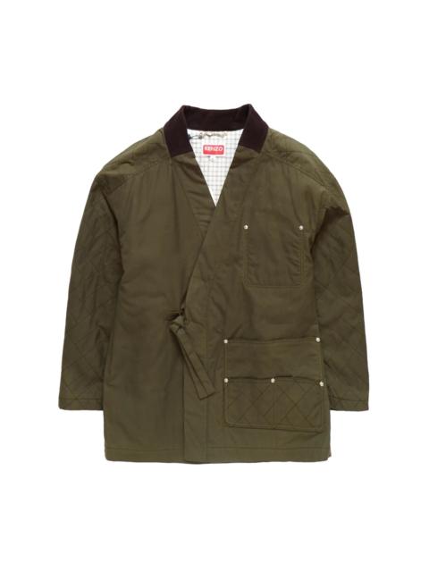 KENZO Kenzo Weave Kimono Coat Dark Khaki