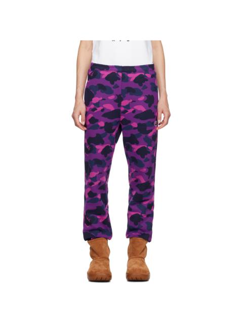 Purple Color Camo Sweatpants