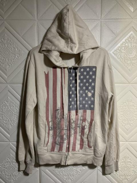 Other Designers Denim And Supply Ralph Lauren - Hoodie Zipper Denim And Supply USA Flag Distressed