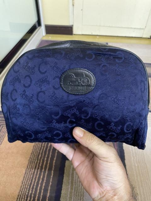 CELINE CELINE x Noevir Monogram Cosmetic Pouch Clutch Navy Blue