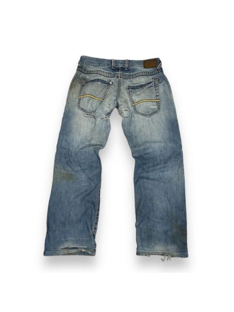 Other Designers Ripped Distressed Armani Jeans Faded Blue