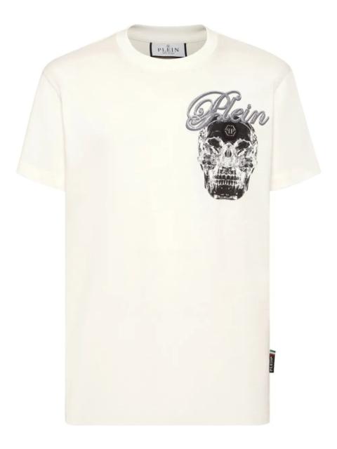 PHILIPP PLEIN Round-Neck T-Shirt `Glass Skull`