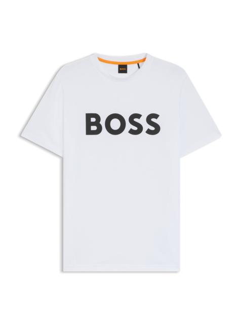 BOSS COTTON-JERSEY T-SHIRT WITH LARGE LOGO PRINT