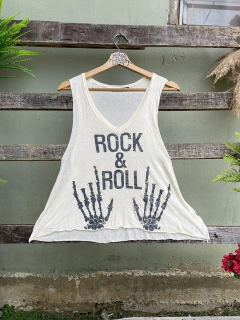 Other Designers Vintage - ⚡️Rock N Roll Classic Skull Hand Logo Crop Tee USA