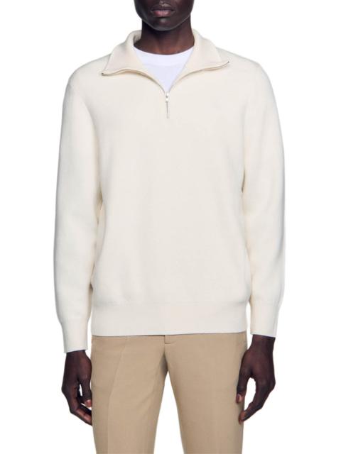 Sandro SANDRO Half-zip sweater in Ecru at Nordstrom