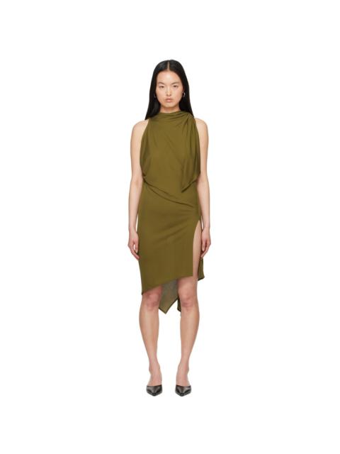 Khaki Semi-Sheer Minidress