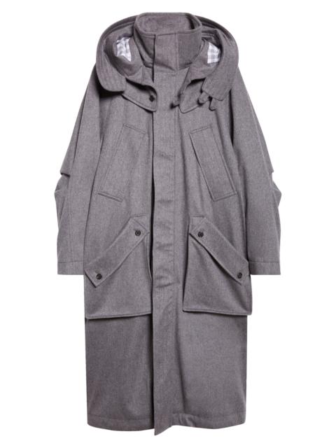 Thom Browne Thom Browne Waterproof Cashmere Parka With Removable Hood in Medium Grey at Nordstrom
