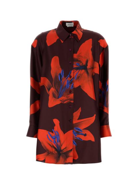 Alexander McQueen Printed satin oversize shirt