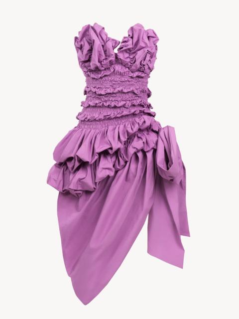 Chloé RUCHED BUSTIER MINI DRESS IN COTTON POPLIN