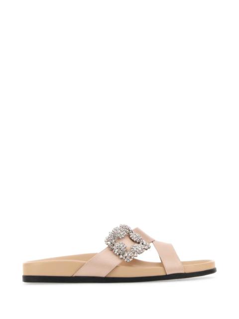 Manolo Blahnik Manolo Blahnik Women Skin Pink Satin Chilanghi Slippers