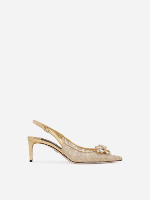 Dolce & Gabbana Rainbow lace slingbacks in lurex lace