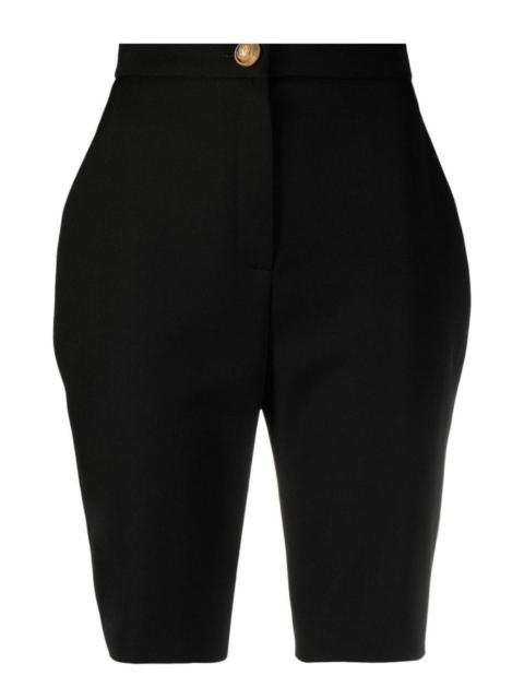 Balmain High-waisted Knee-length Wool Shorts
