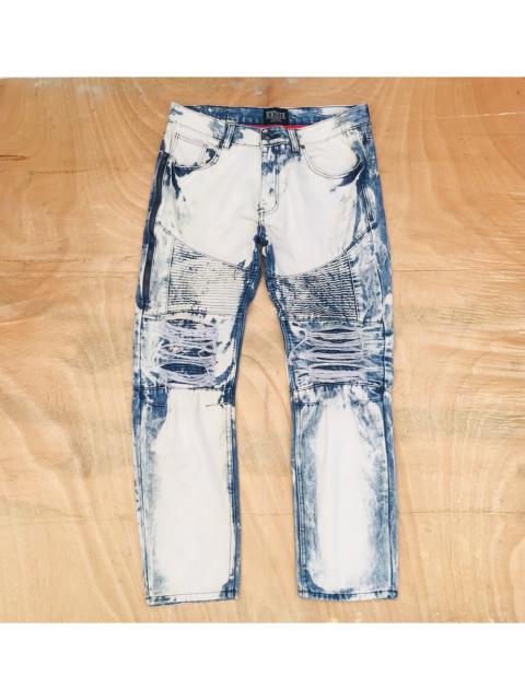 Other Designers Distressed Denim - Kroix Distressed biker bleach jean Balmain biker inspired