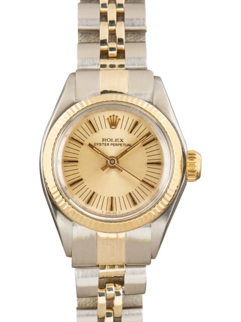 ROLEX Used Lady Rolex Oyster Perpetual 26 ref 6719 Champagne Dial