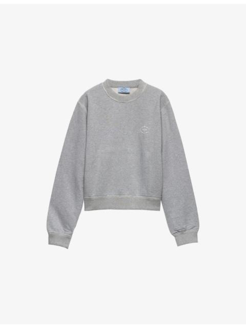 Prada Logo-Print Round-Neck Cotton Sweatshirt